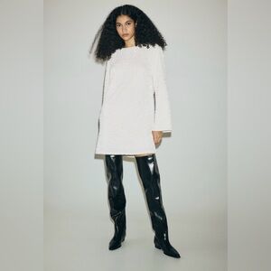H&M White Long Sleeve Dress